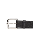 Front view of Men's Lizard Belt II - Midnight on plain background