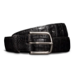 Front view of Men's Caiman Belt - Midnight on plain background