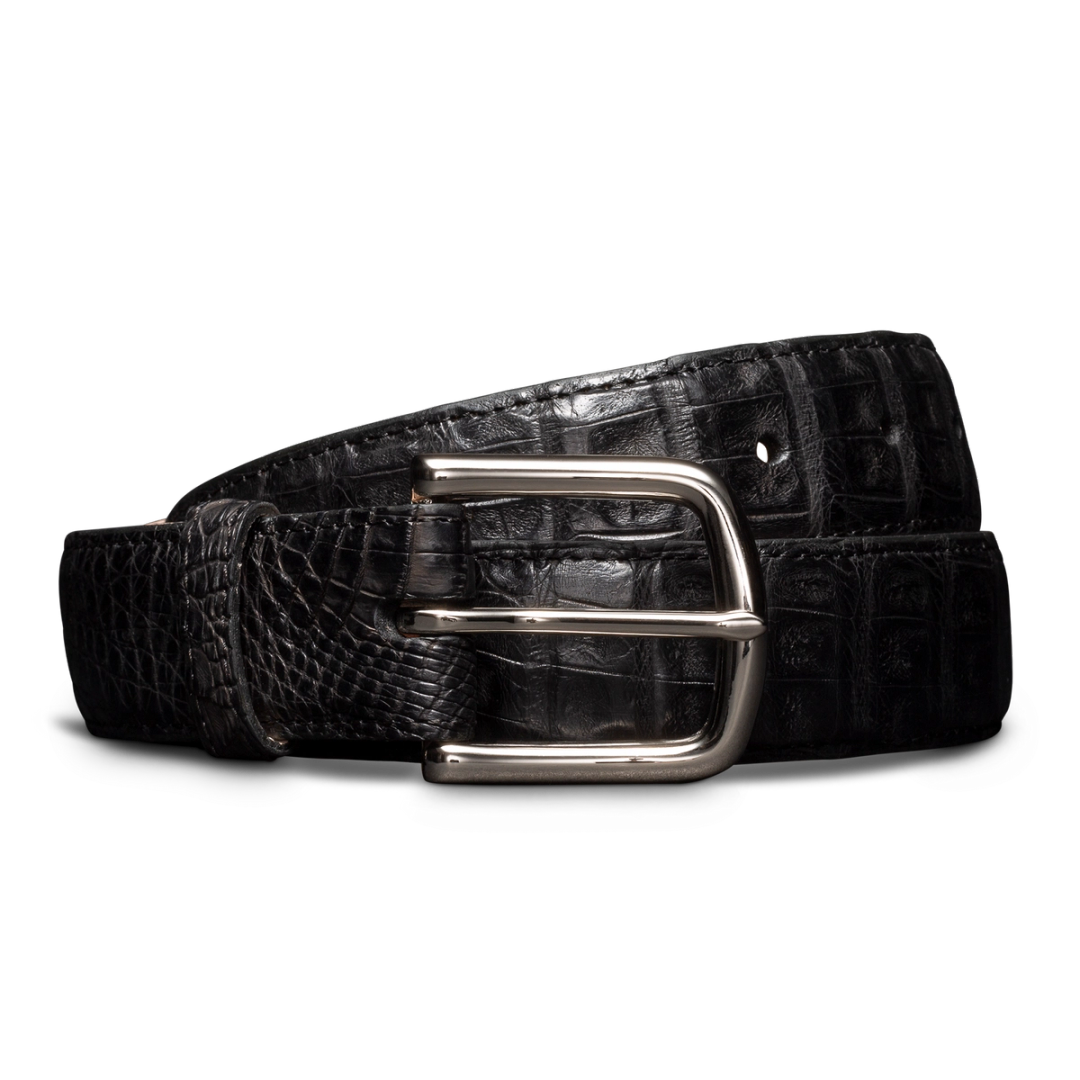 Authentic Caiman Skin Belts | Men's Caiman Belt - Midnight | Tecovas