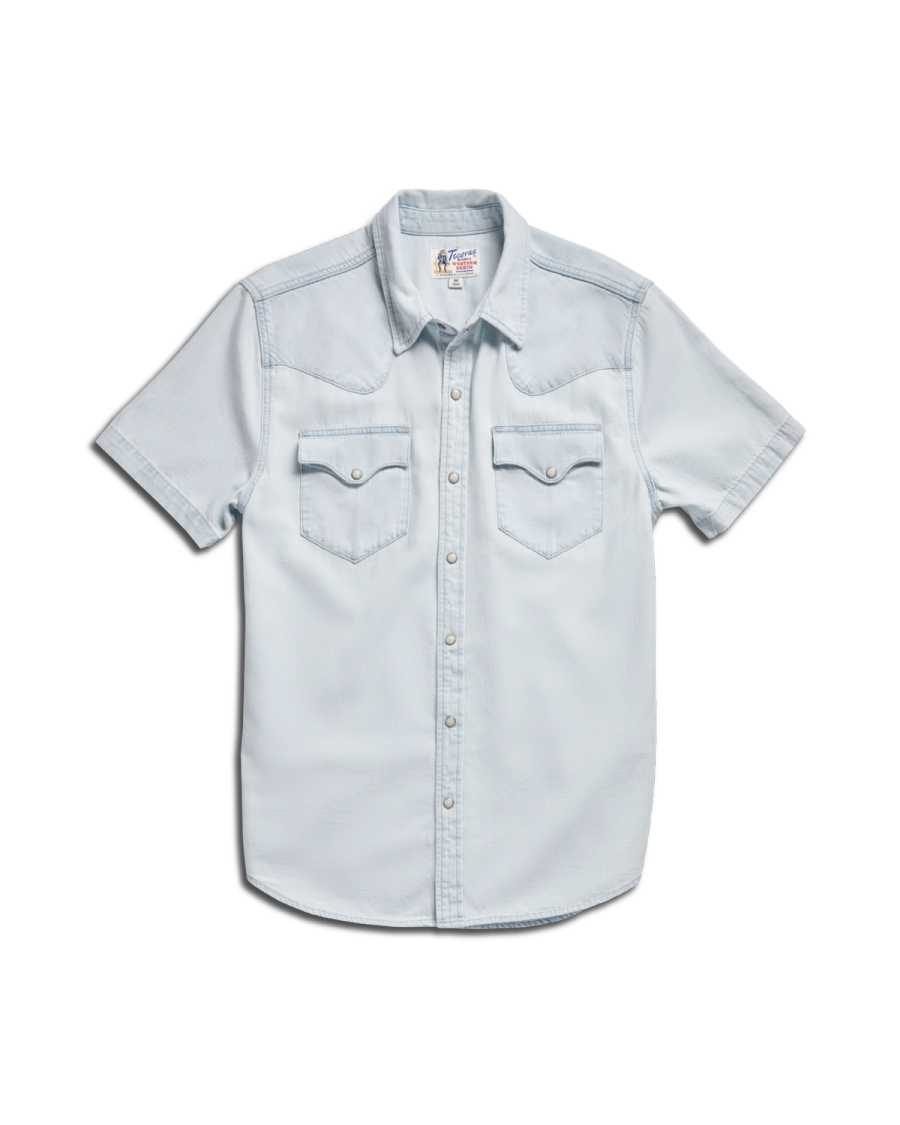 Denim Pearl Snap Shirt - Ultra Light blue | Tecovas