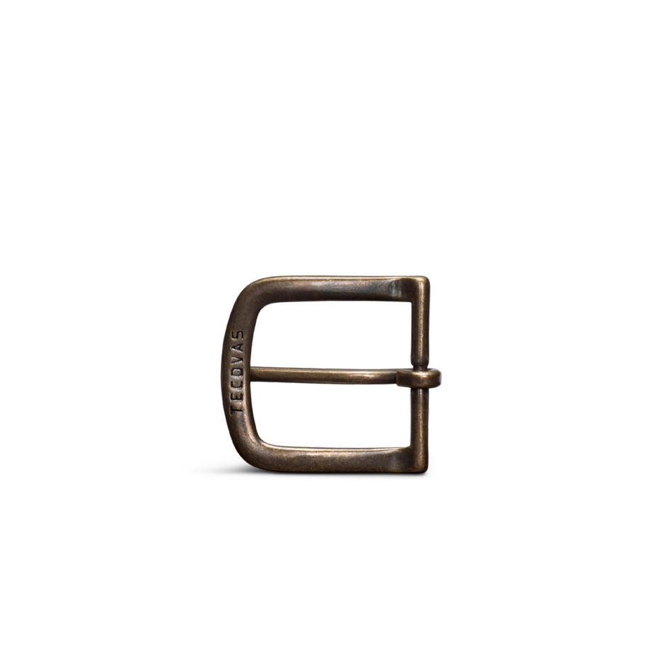Front view of Men's Belt Buckle - Antique Brass on plain background