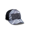 Quarterfront view of Western Goods 5-Panel Low Pro Trucker - Gray Camo on plain background