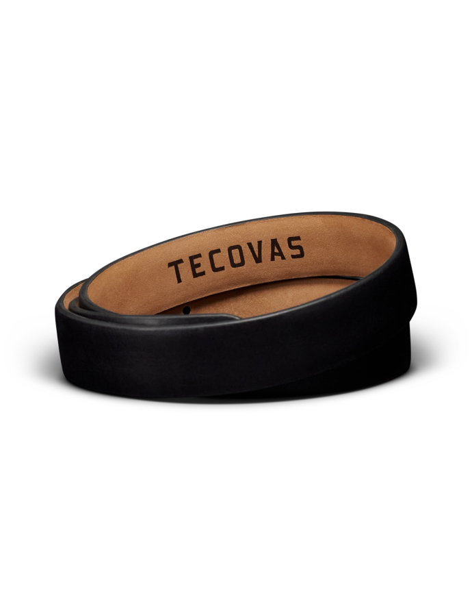 Back view of Men's Dress Belt - Midnight on plain background