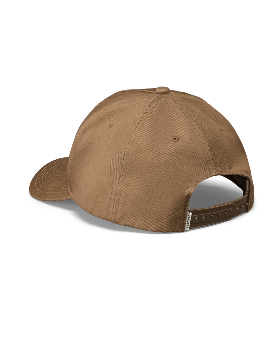 Quarterback view of Father and Son Fishing Hat - Brown on plain background