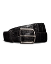 Front view of Men's Caiman Belt II - Midnight on plain background