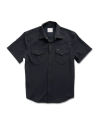 Closeup detail view of Men's Performance Western Pearl Snap SS - Classic Fit - Black