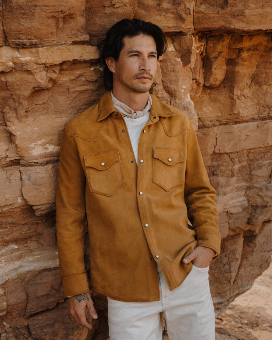 View of Men's Roughout Overshirt - Camel