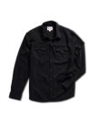 Closeup detail view of Men's Denim Long Sleeve Pearl Snap - Black