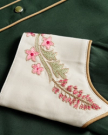 Closeup view of Women's Tecovas X H Bar C Birthday X Shirt - Green