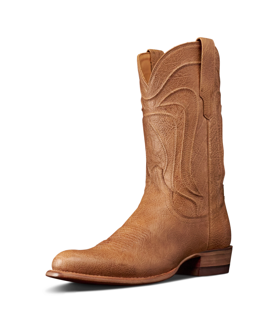 Quarterfront view of The Cartwright - Tumbleweed Calfskin on plain background