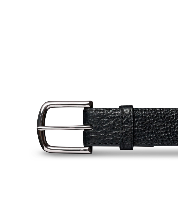 Front view of Men's Bison Belt II - Midnight on plain background