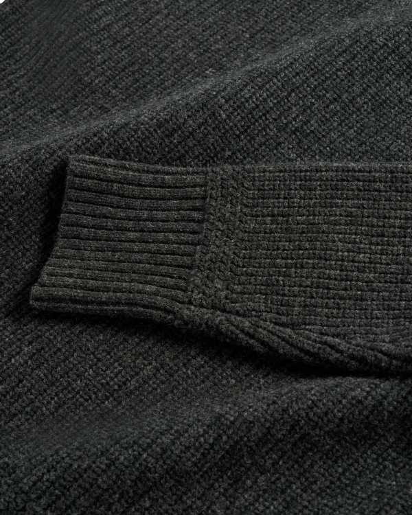 Closeup view of Men's Crew Neck Desert Sweater - Faded Black