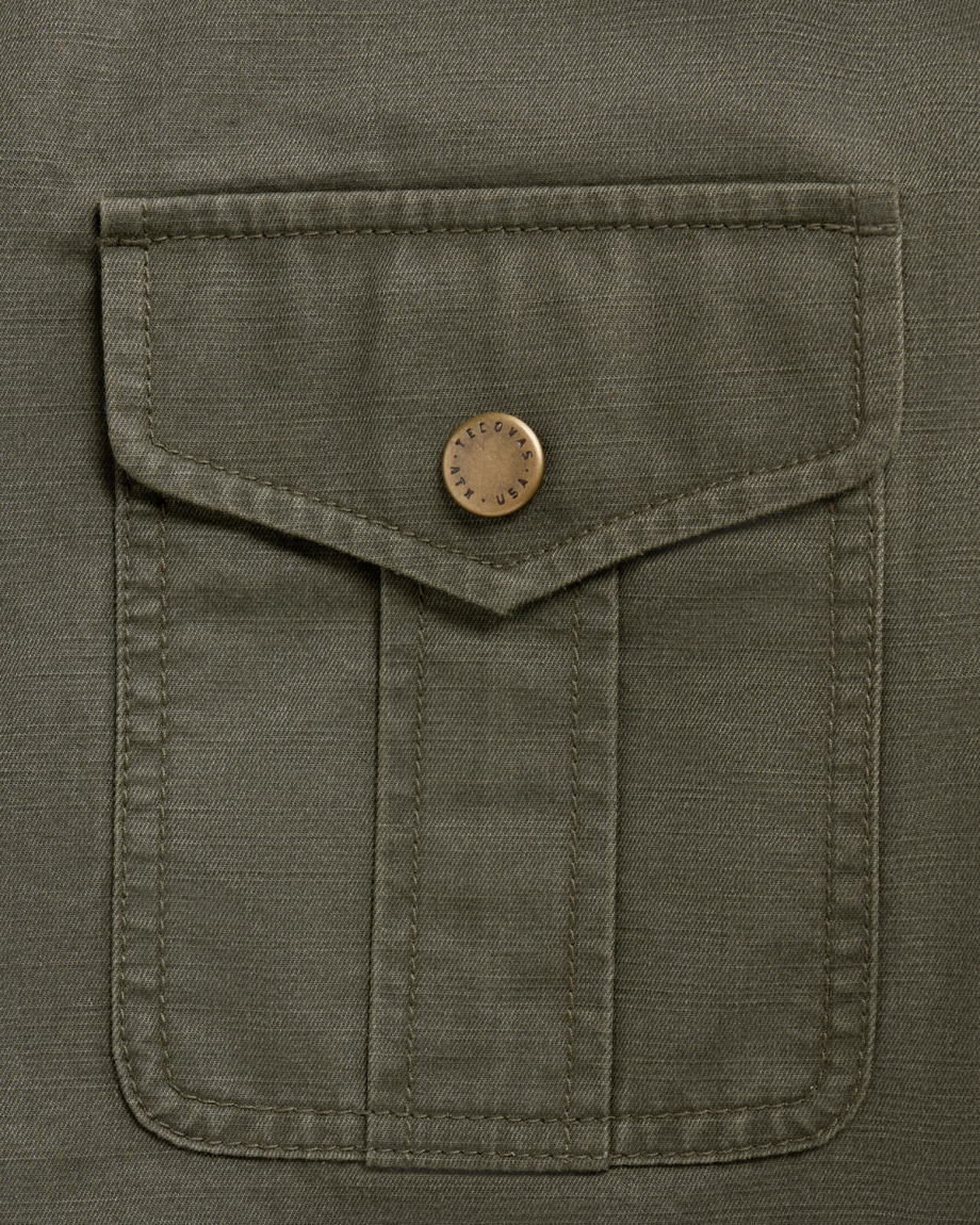 Closeup view of Men's Field Jacket - Dark Olive