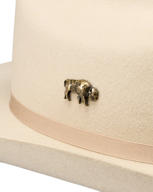 Closeup view of Bison Magnetic Hat Pin - Antique Brass
