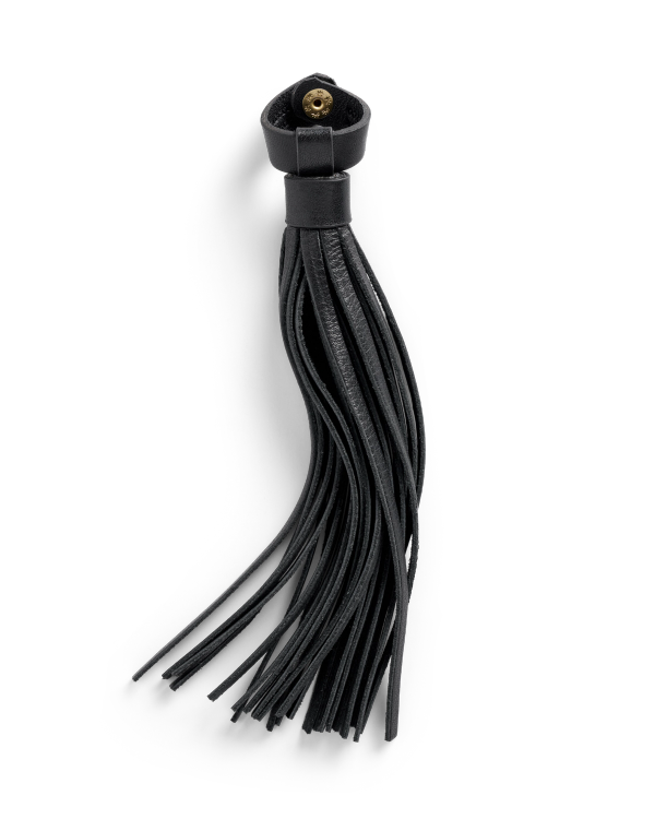 Front view of Tassel Boot Charm - Midnight on plain background