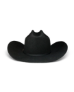 Back view of Cattleman Wool Cowboy Hat - Black on plain background