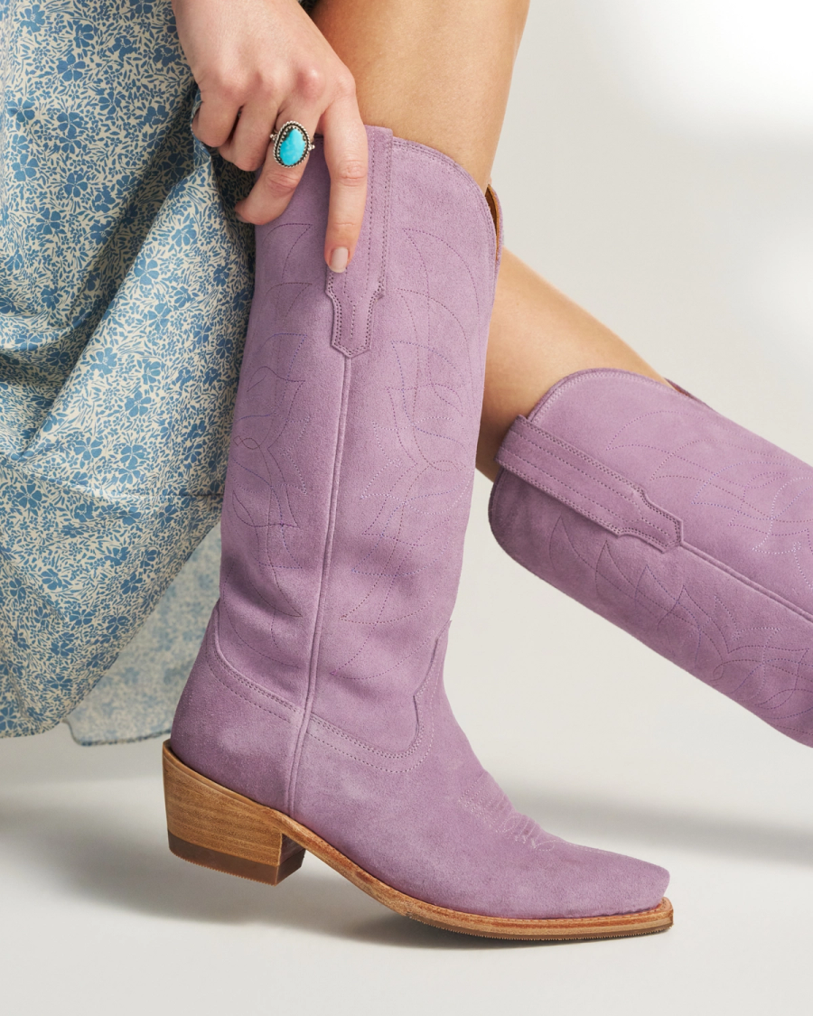 fitted lace wedding dress Men's Captoe Chelsea Boots- Purple : Lethato main image 1