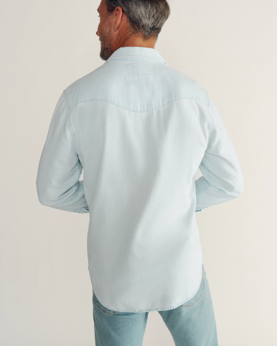 Men's Denim Long Sleeve Pearl Snap | Tecovas