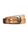 Coiled image of the women's art deco belt in tan on a plain background