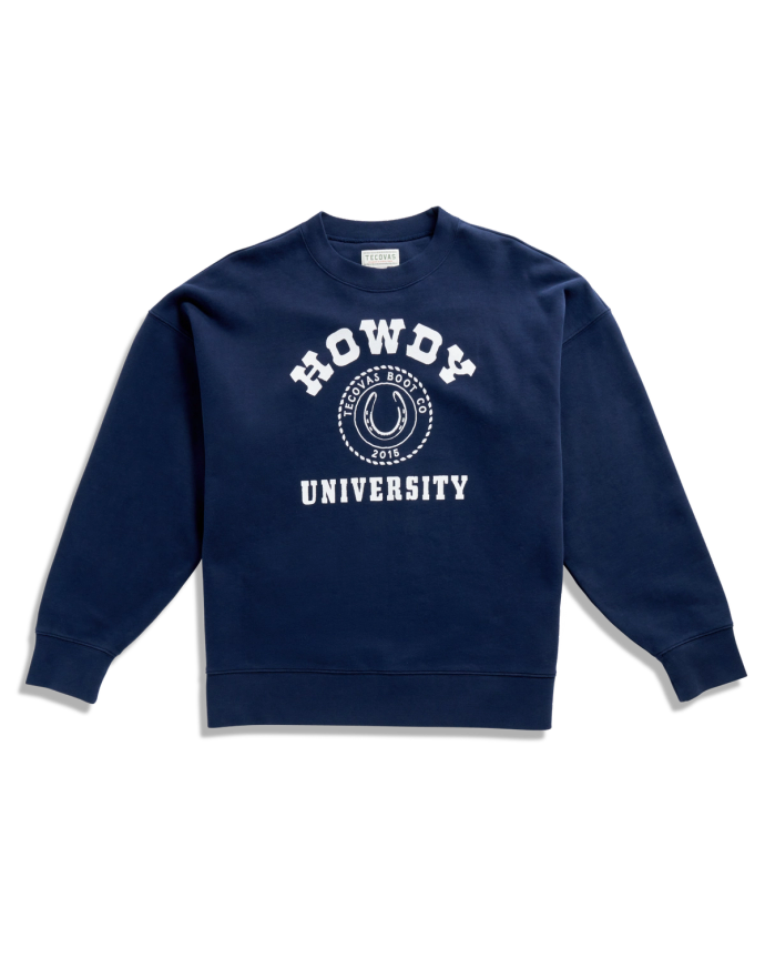 Front view of Women's Oversized Sweatshirt - Navy on plain background