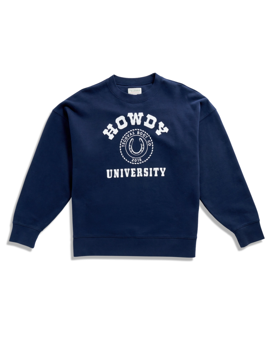 Front view of Women's Oversized Sweatshirt - Navy on plain background