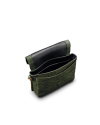 Front view of Ostrich Shoulder Bag - Forest Green on plain background