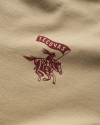 Closeup detail view of Men's Tecovas Banner Tee - Khaki/Brick