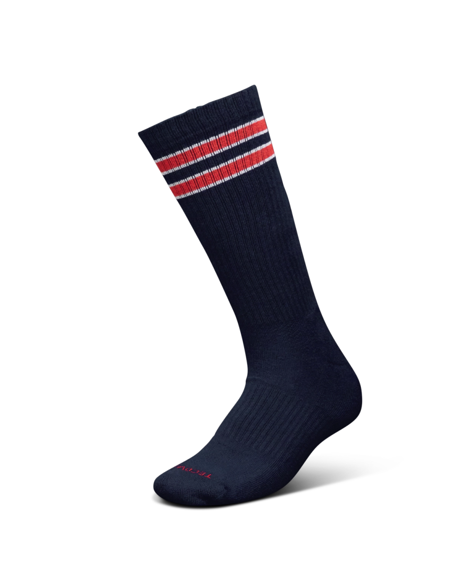 View of Mid-Calf Performance Socks (2-Pack) - Navy / Red