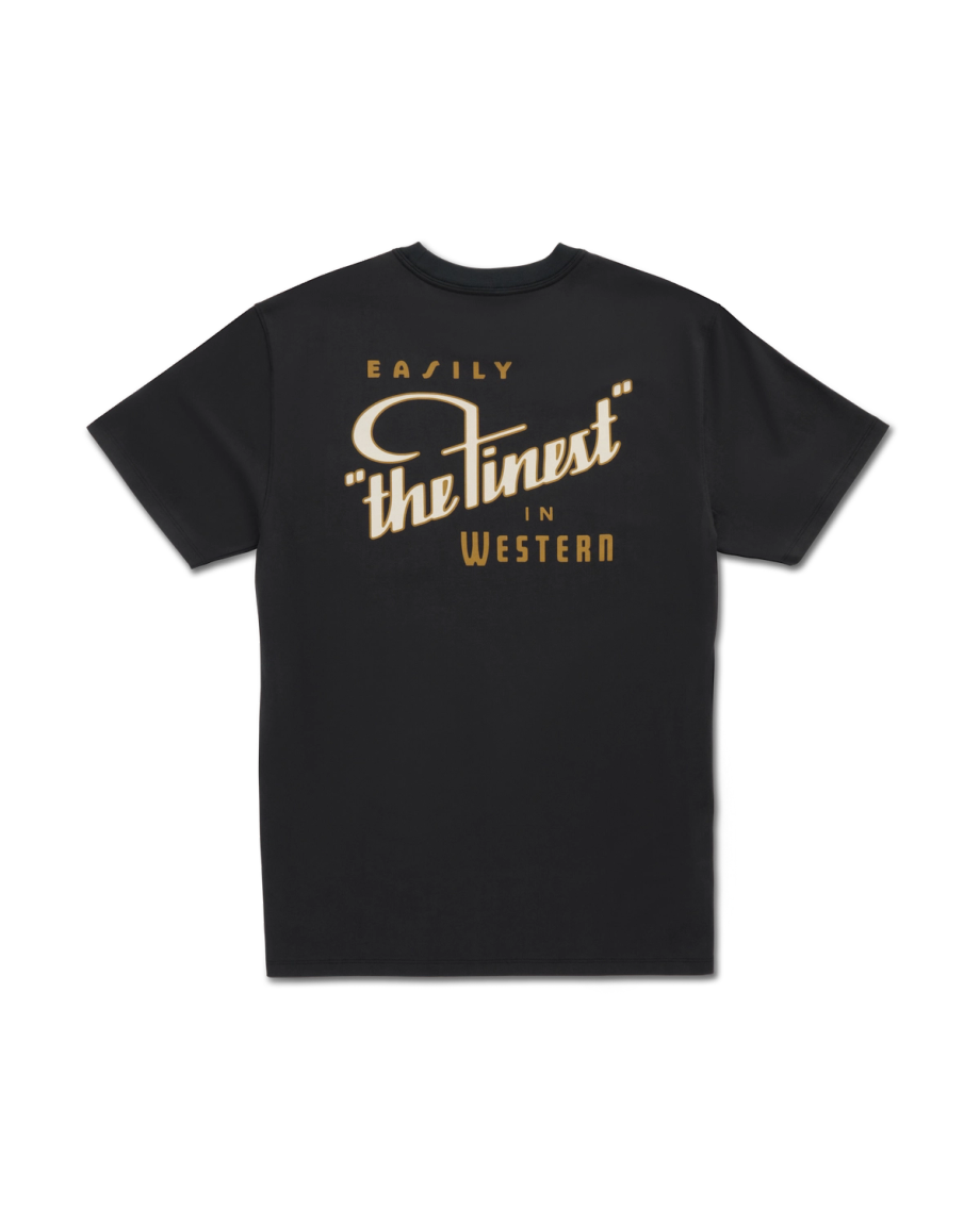 Closeup detail view of Men's the Finest Pocket T-Shirt - Black/Multi