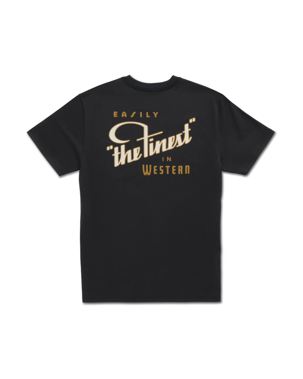 Closeup detail view of Men's the Finest Pocket T-Shirt - Black/Multi