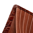 Closeup view of Alligator Billfold - Walnut