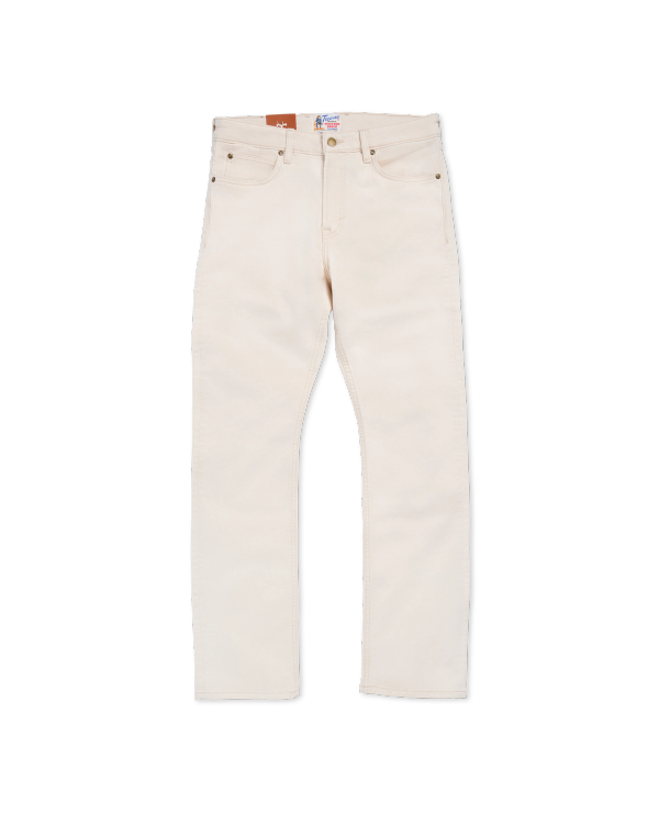 Front view of Men's Slim Straight Stretch Twill - Light Sand on plain background