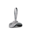 Quarterfront view of Cattleman Hat Ornament - Silver on plain background
