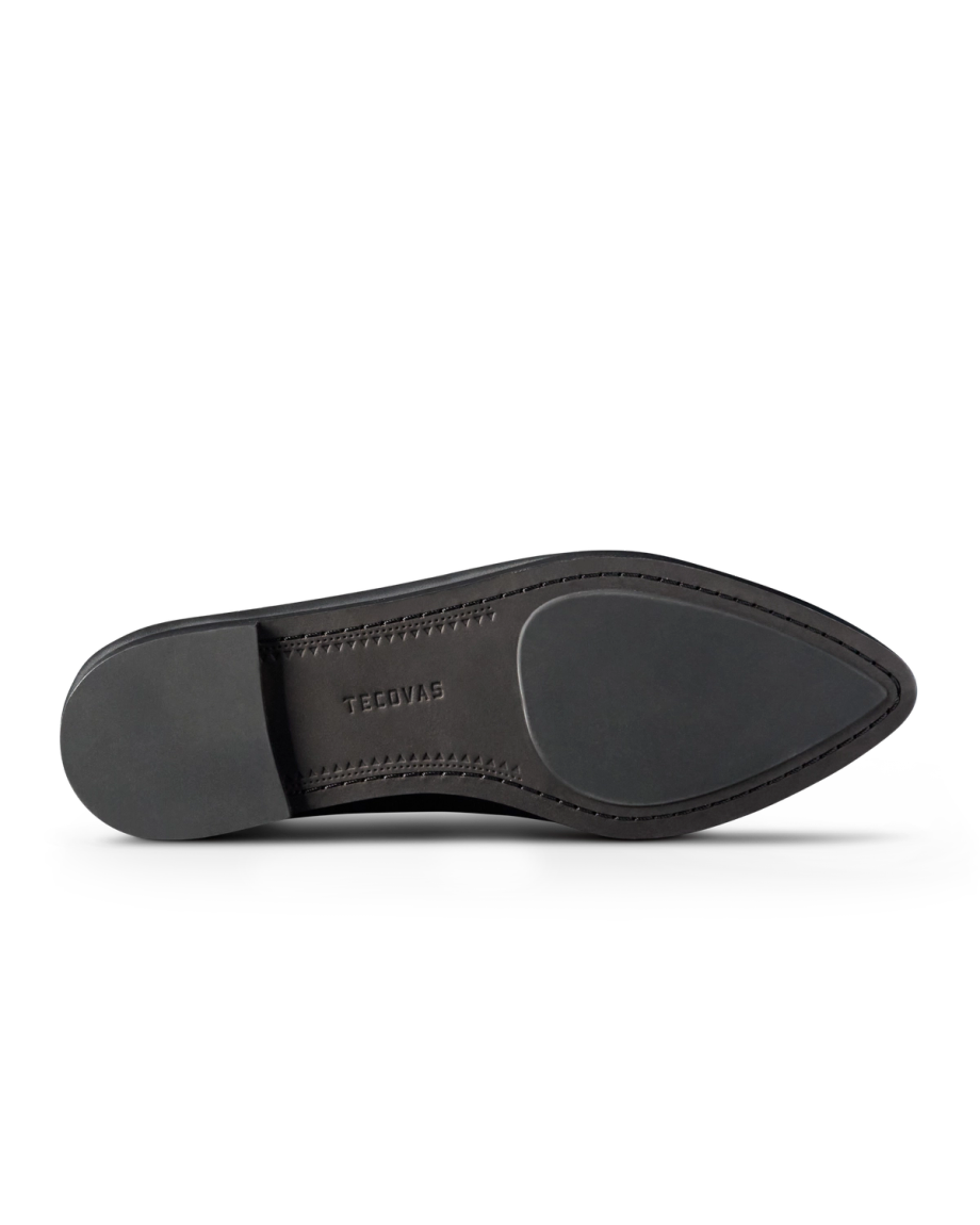 Sole view of The Misty - Midnight Cowhide on plain background