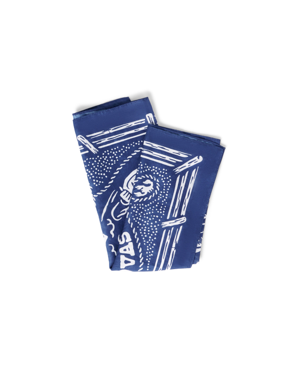 Folded view of Gameday Bandana - Navy on plain background