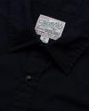 Closeup detail view of Men's Vintage Weight Sawtooth Short Sleeve Pearl Snap - Black