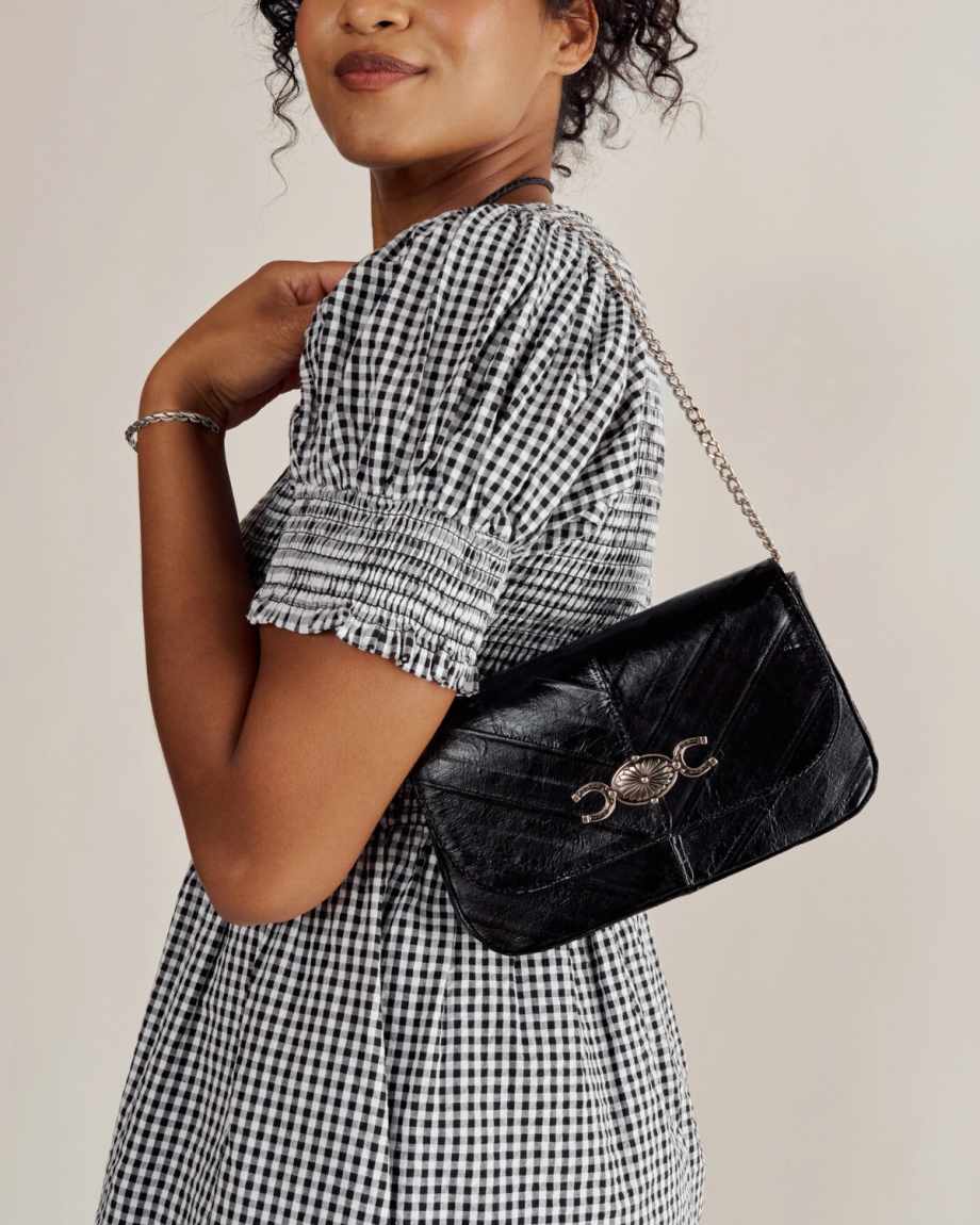 View of Eel Concho Clutch - Midnight