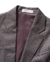 Closeup view of Men's Western Tweed Blazer - Gray Houndstooth