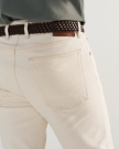 Back view of Men's Slim Straight Stretch Twill - Light Sand on model