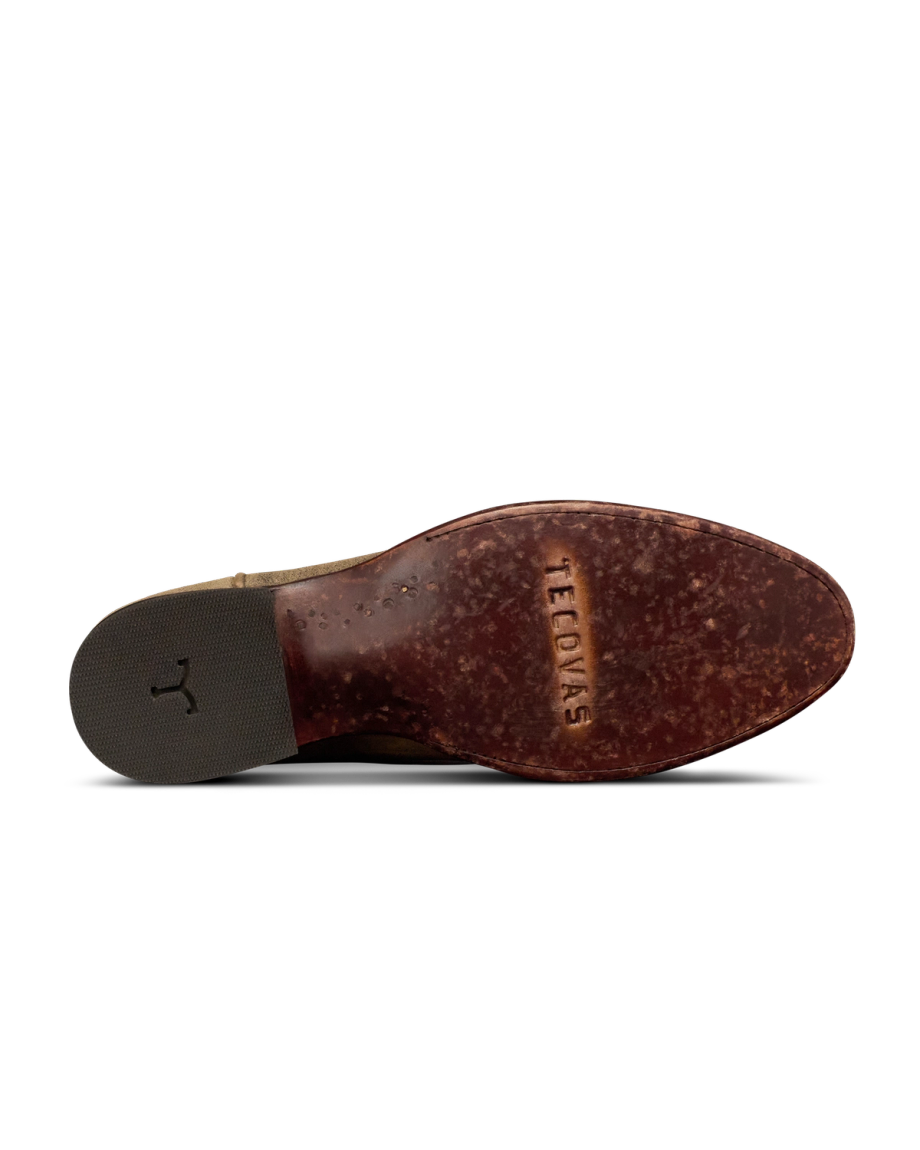 Sole view of The Earl - Gravel Suede on plain background