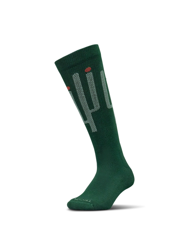 Quarterfront view of Over-The-Calf Socks (3-Pack) - Cactus/Mosaic Multi on plain background
