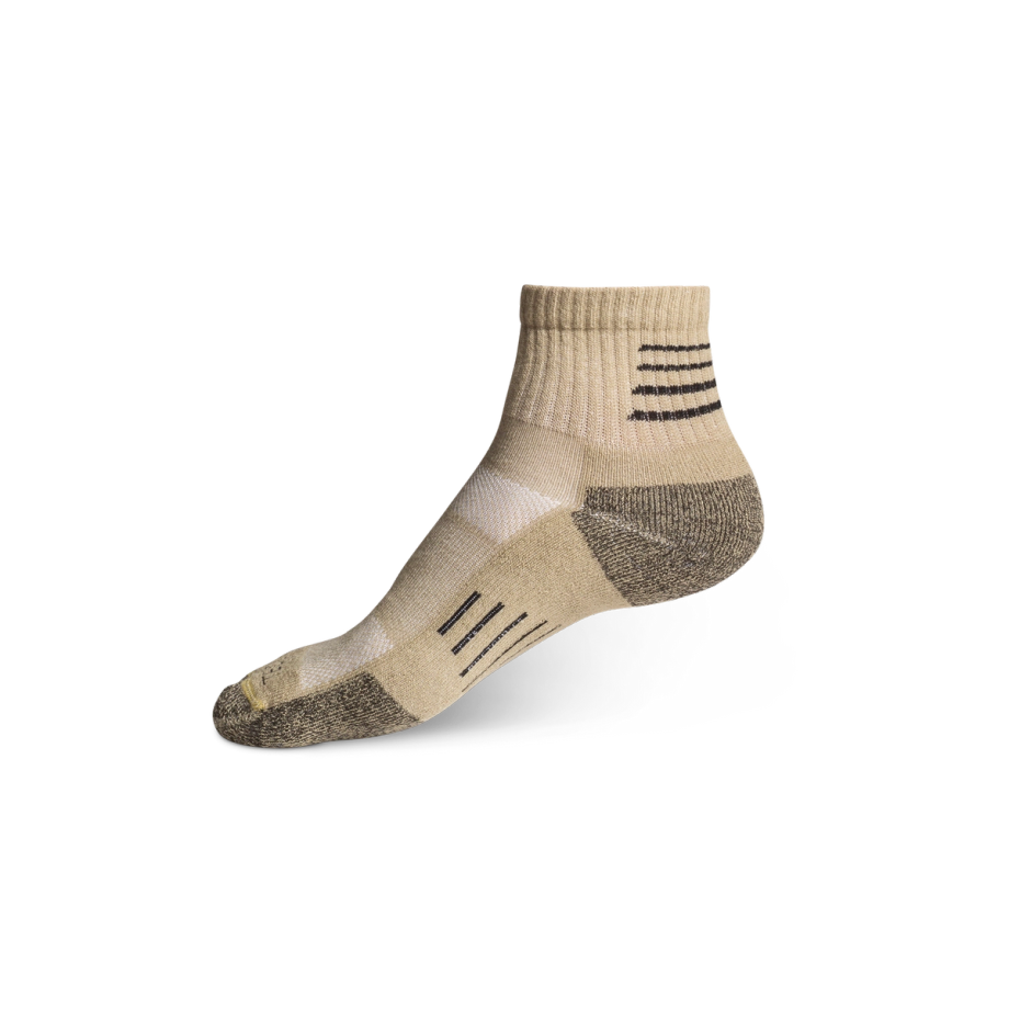 Profile view of Hiker Socks - Chai on plain background