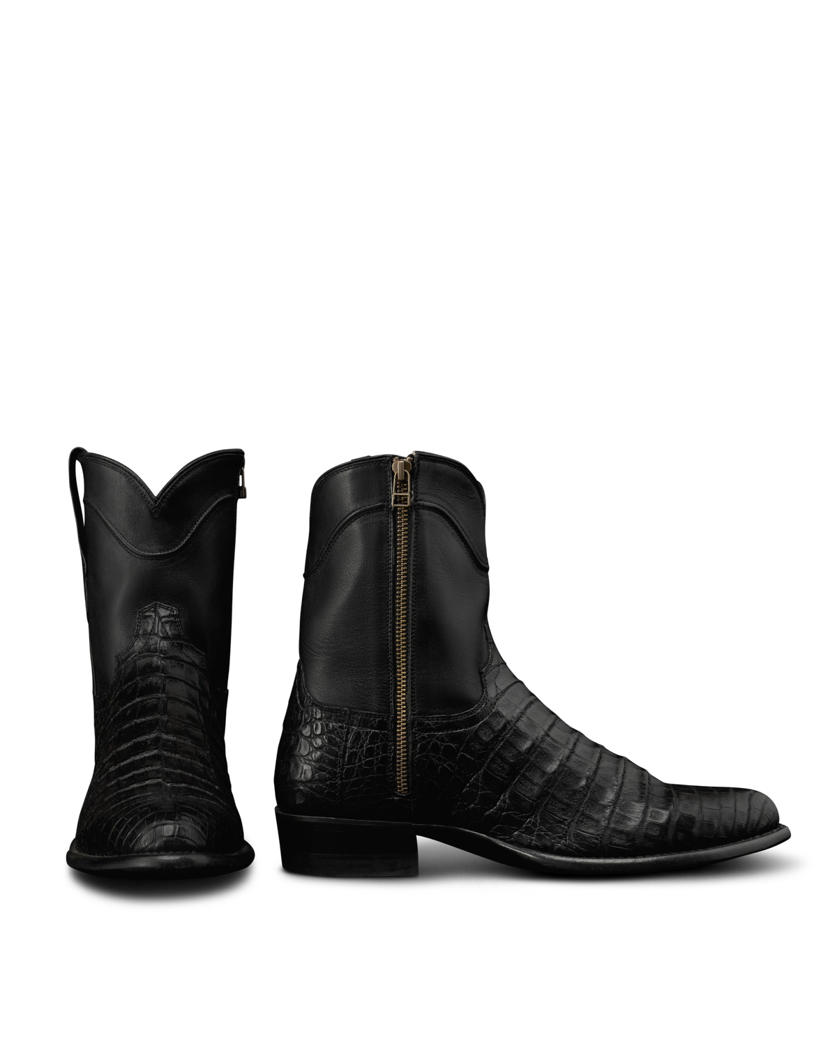 The Dean Men's Zip Boot - Black caiman | Tecovas