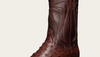 The Wyatt cowboy boot in mahogany colored ostrich leather