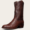 The Wyatt cowboy boot in mahogany colored ostrich leather