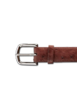 Front view of Men's Ostrich Belt - Hazelnut on plain background