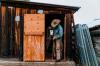 man working in a shed