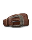 Front view of Men's Western Belt - Heritage Tan on plain background