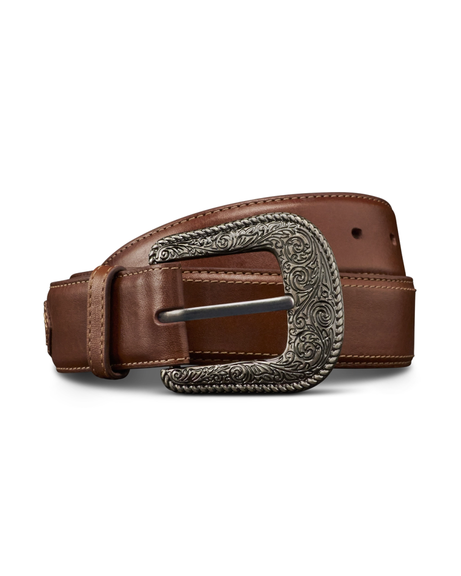 Men's Tan Western Belt - cowhide leather | Tecovas