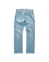 Front view of Men's Slim Straight Stretch Denim - Light Stone Wash on plain background